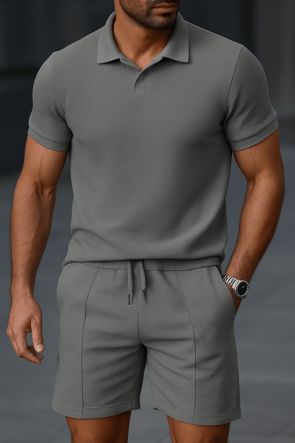 Premium Casual Set – Polo Shirt & Shorts in a 2-Pack