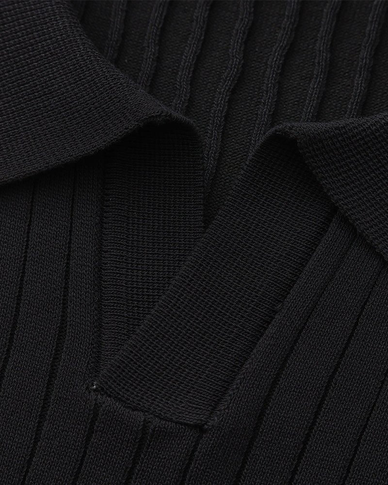 Premium Ribbed Knit Polo